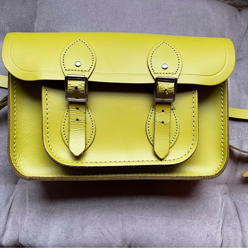 The Cambridge Satchel Company Lime Green Leather Satchel, the 11”